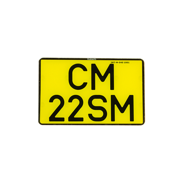 PLACA ACRÍLICA AMARELA – P/ CICLOMOTORES (220*140)