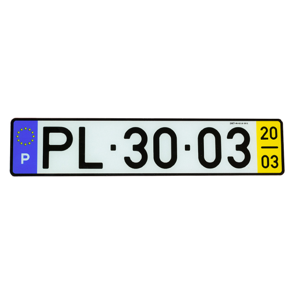 PLACA MATRICULA ACRILICA C/AMARELO 520*110 DGVM016
